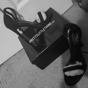 Clover Black Strap Heeled Sandals